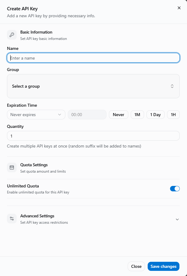 Create API select group diagram